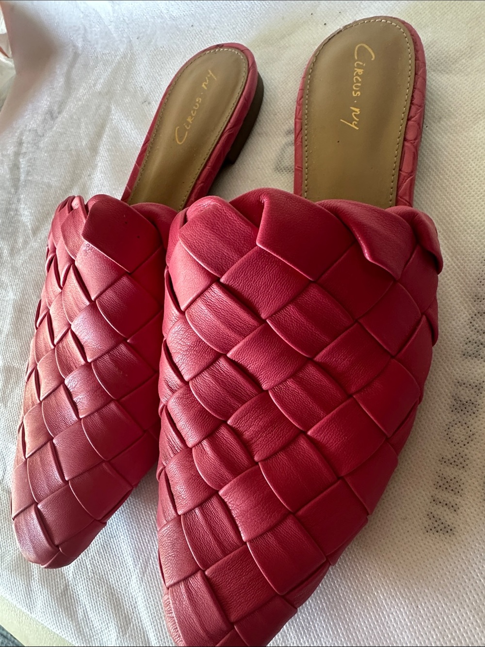 Circus by Sam Edelman Coral-Pink Woven Slide Mules - Picture 4 of 6